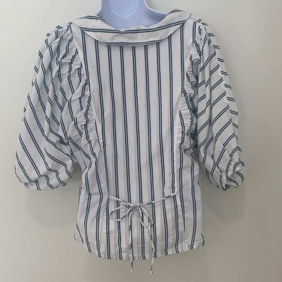 Free People Tops - Free People Striped Blouse Tie Back Detail - Sz M